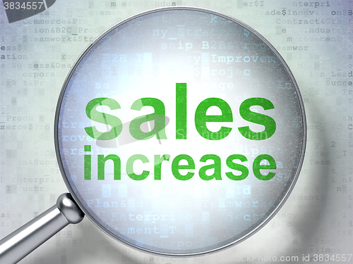 Image of Advertising concept: Sales Increase with optical glass