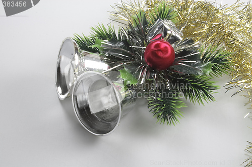 Image of christmas silver bell decoration