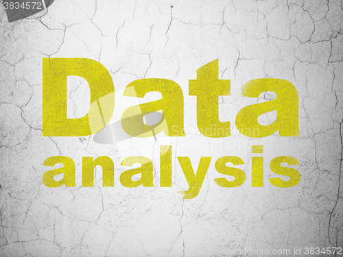 Image of Data concept: Data Analysis on wall background