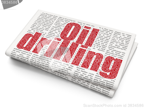 Image of Manufacuring concept: Oil Drilling on Newspaper background