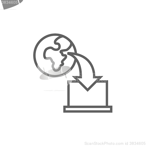 Image of Online education line icon.