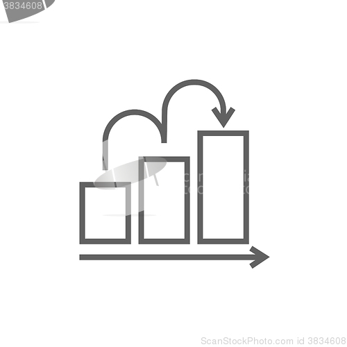 Image of Bar chart upward line icon.