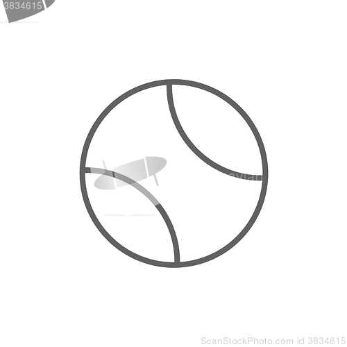 Image of Tennis ball line icon.