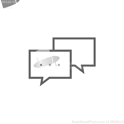 Image of Speech squares line icon.