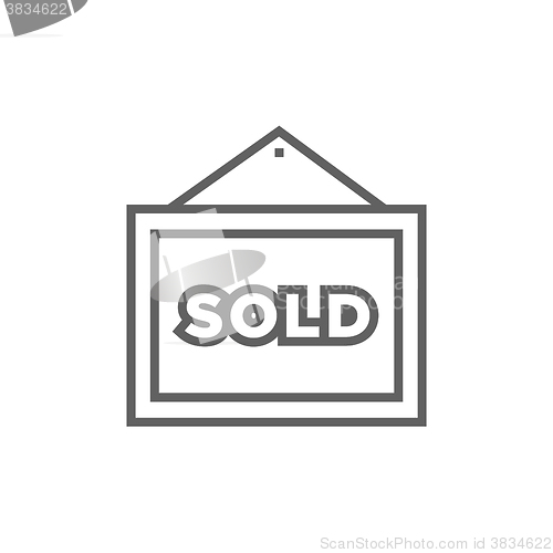 Image of Sold placard line icon.