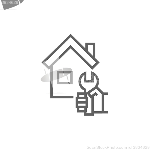 Image of House repair line icon.