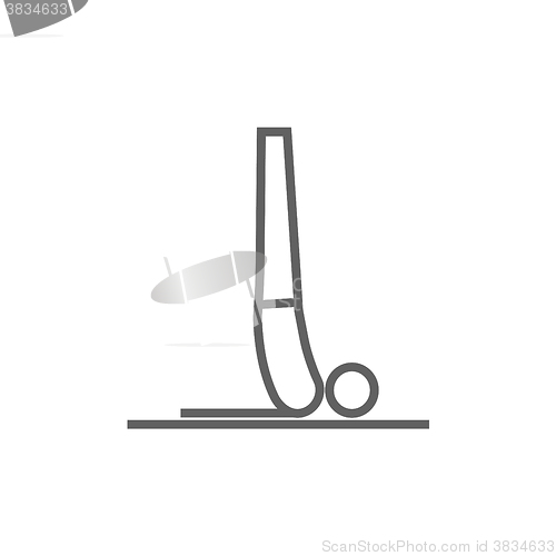 Image of Man practicing yoga line icon.