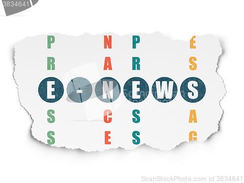 Image of News concept: E-news in Crossword Puzzle
