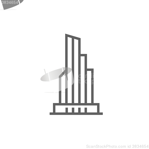 Image of Skyscraper office building line icon.