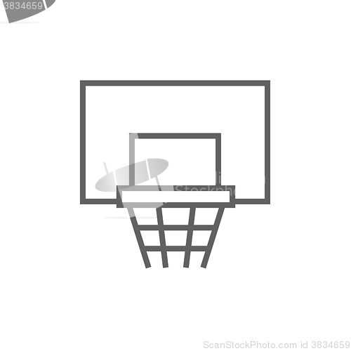 Image of Basketball hoop line icon.