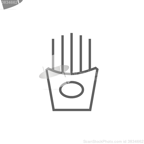 Image of French fries line icon.