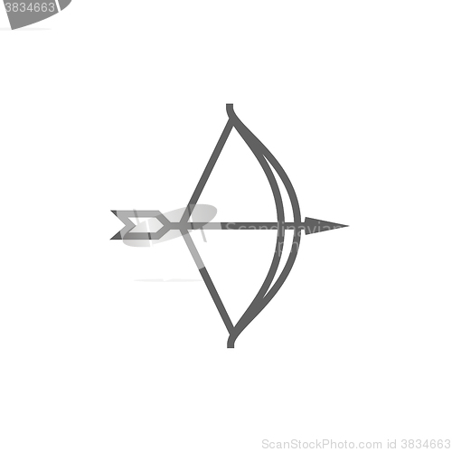 Image of Bow and arrow line icon.