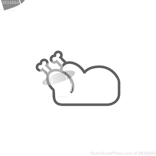 Image of Raw chicken line icon.