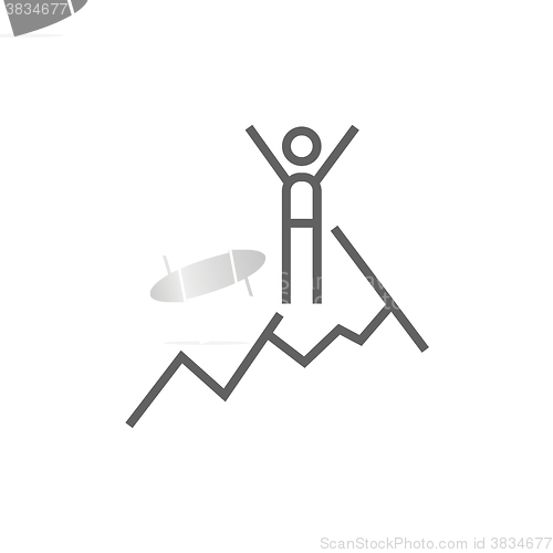 Image of Climbing line icon.