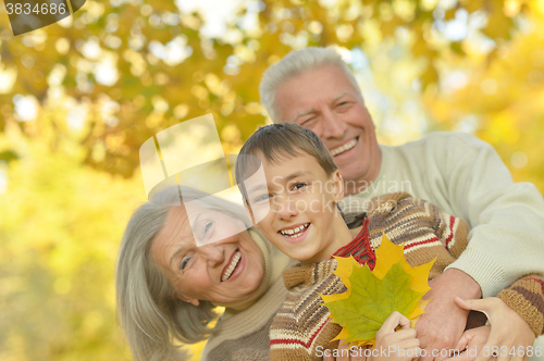 Image of Family in autumn park