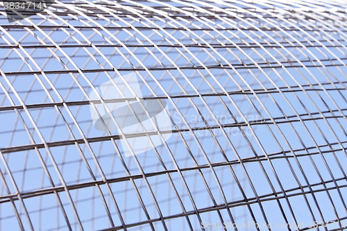 Image of Metal grid shines in sunlight