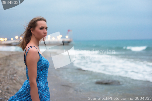 Image of beautiful woman on the beach