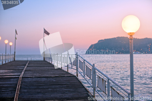 Image of Alanya dock in the evening