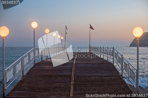 Image of Alanya dock in the evening