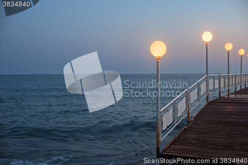 Image of Alanya dock in the evening