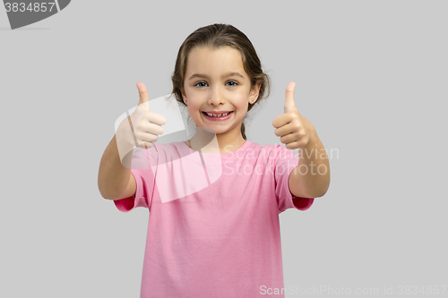 Image of Happy girl with thumbs up