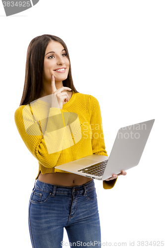 Image of Girl working with a laptop