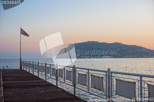 Image of Alanya dock in the evening