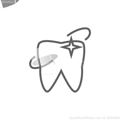 Image of Shining tooth line icon.