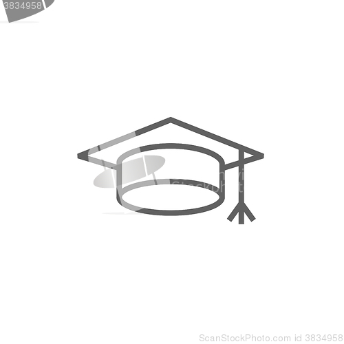 Image of Graduation cap line icon.