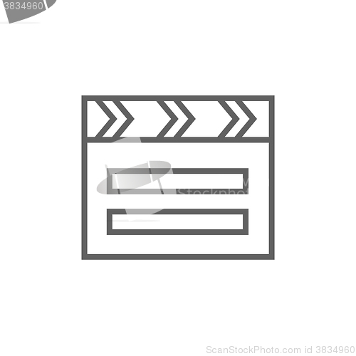 Image of Clapboard line icon.