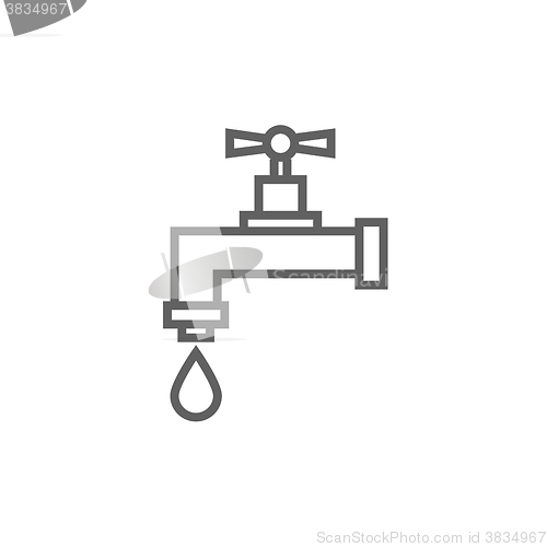 Image of Dripping tap with drop line icon.