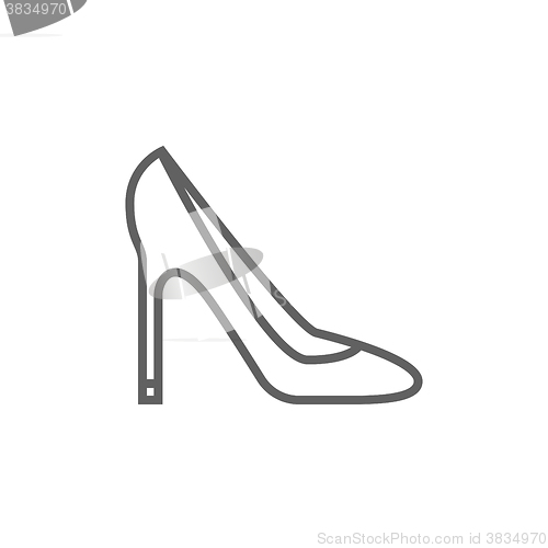 Image of Heel shoe line icon.