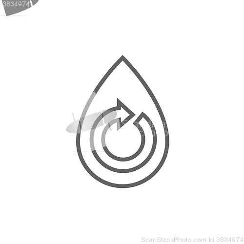 Image of Water drop with circular arrow line icon.