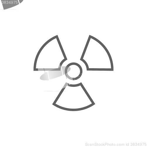 Image of Ionizing radiation sign line icon.