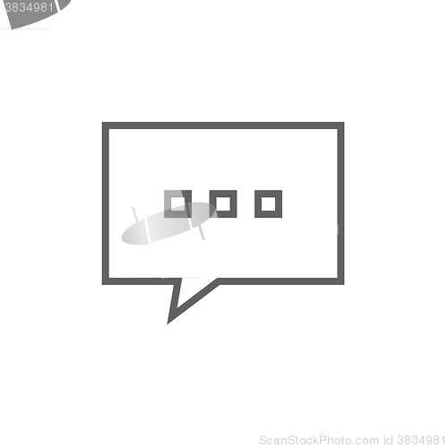 Image of Speech squares line icon.