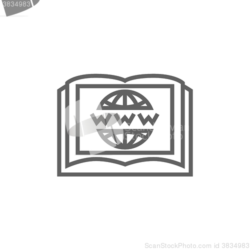 Image of International education technology line icon