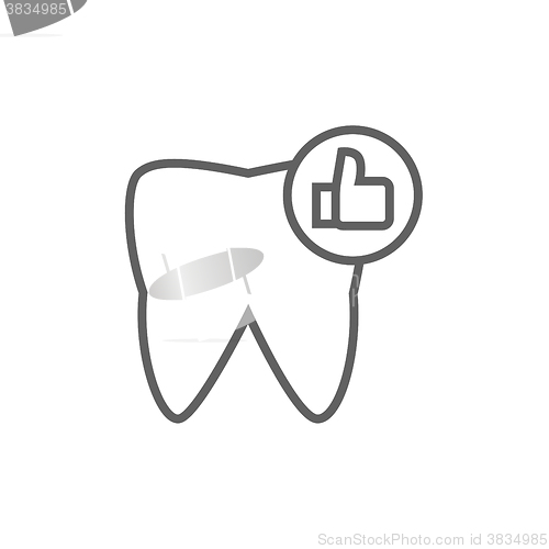 Image of Healthy tooth line icon.