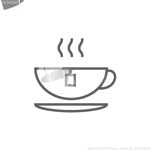 Image of Hot tea in cup line icon.