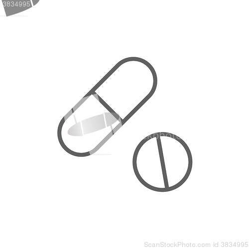 Image of Pills line icon.