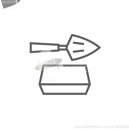 Image of Spatula with brick line icon.