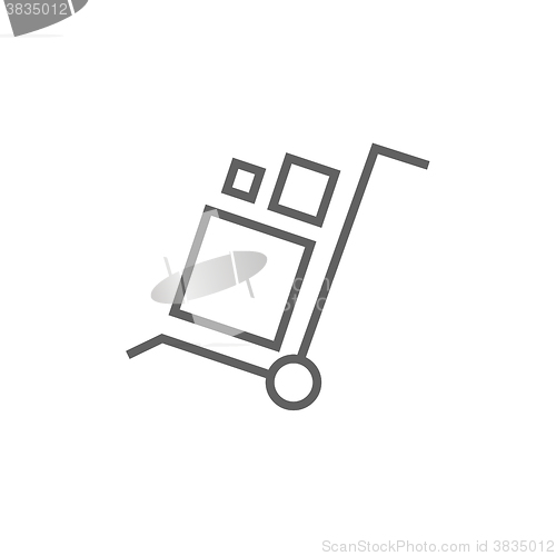 Image of Shopping handling trolley line icon.