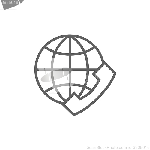 Image of Global communications line icon.