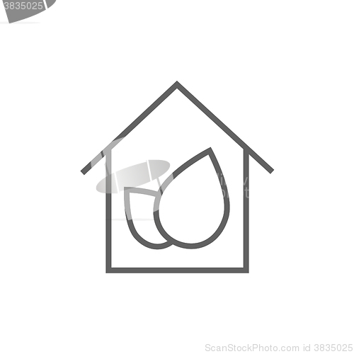 Image of Eco-friendly house line icon.