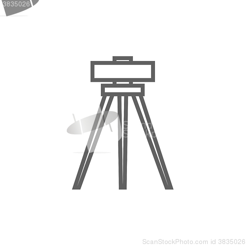 Image of Theodolite on tripod line icon.