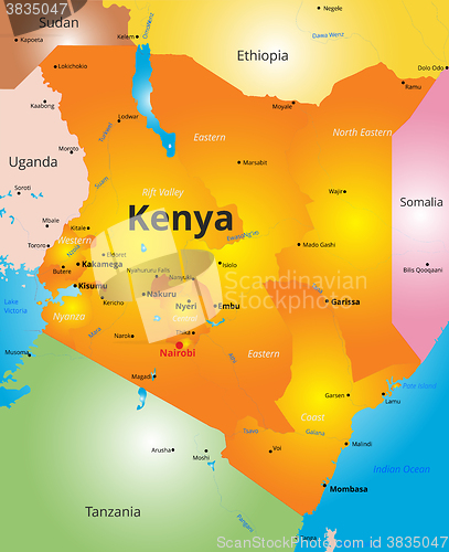 Image of color map of Kenya country