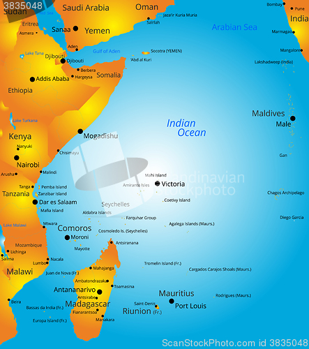 Image of map of east Africa region