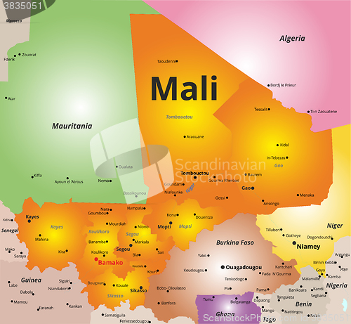 Image of color map of Mali country