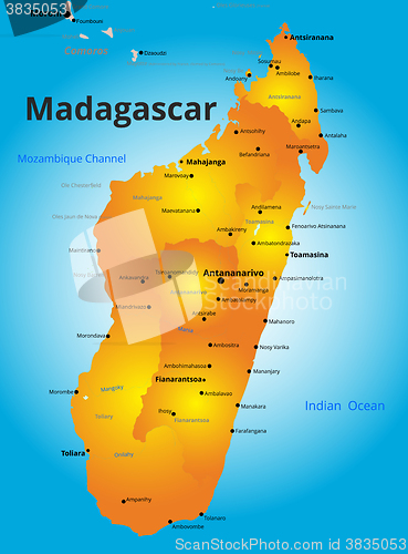 Image of color map of Madagascar country