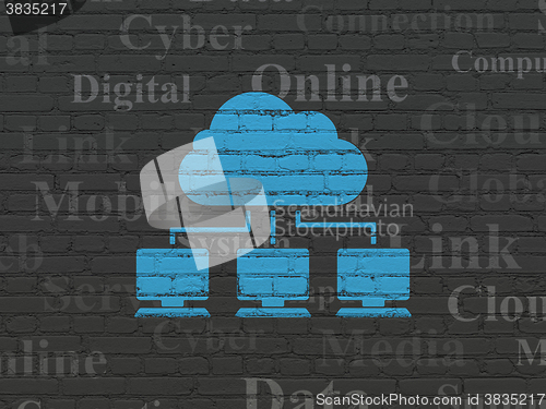 Image of Cloud computing concept: Cloud Network on wall background