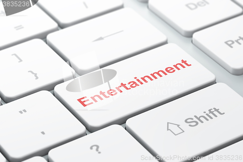Image of Holiday concept: Entertainment on computer keyboard background